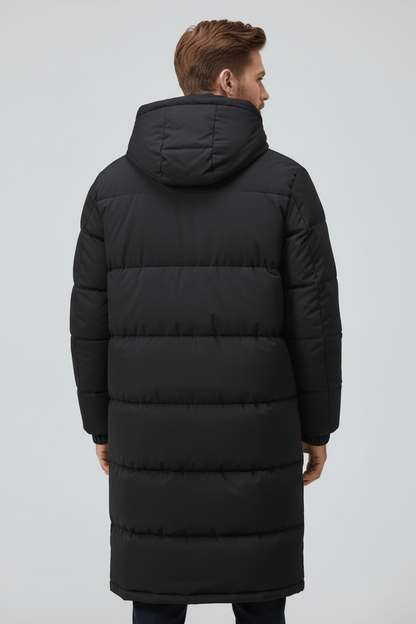 Trench-coat épais isolé avec capuche pour hommes
