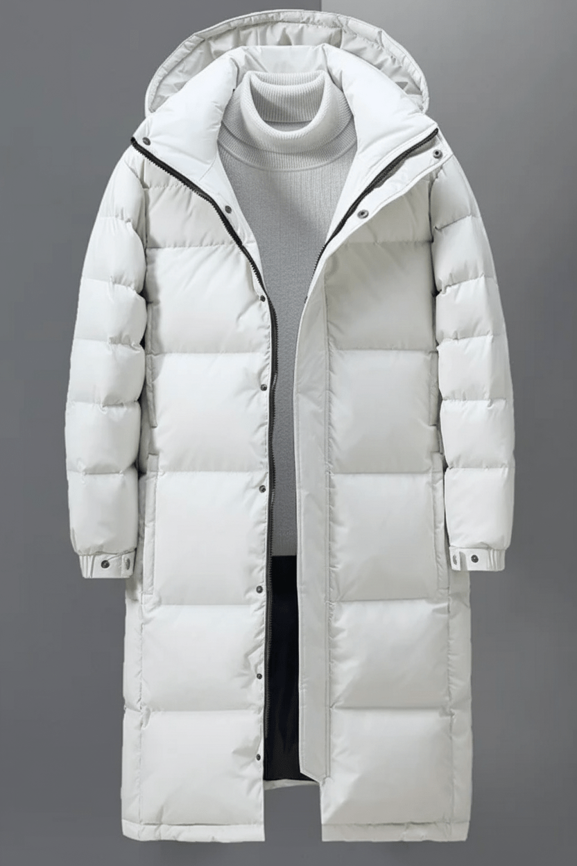 Trench-coat épais isolé avec capuche pour hommes