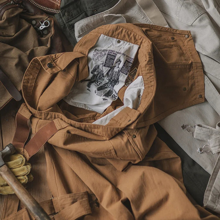 Unisex Vintage-Style Canvas Overall