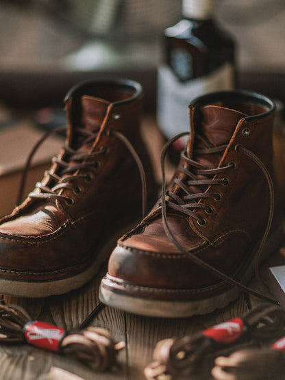 Bottes de travail pour homme à bout mocassin en cuir pleine fleur