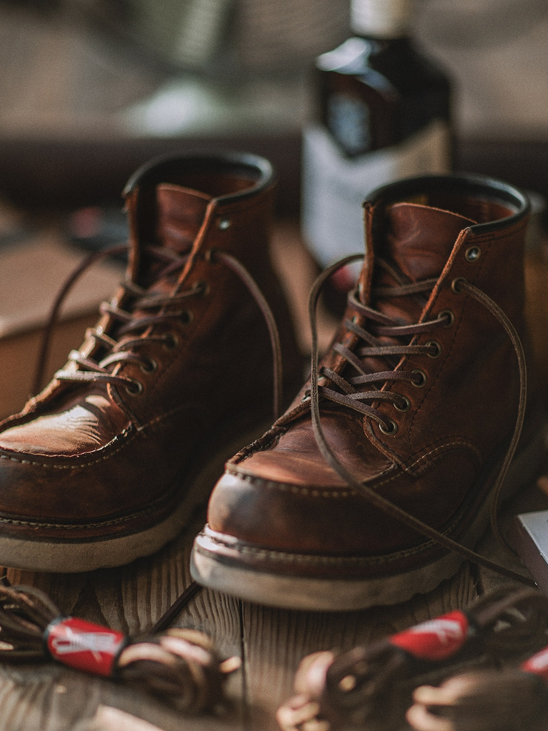 Bottes de travail pour homme à bout mocassin en cuir pleine fleur