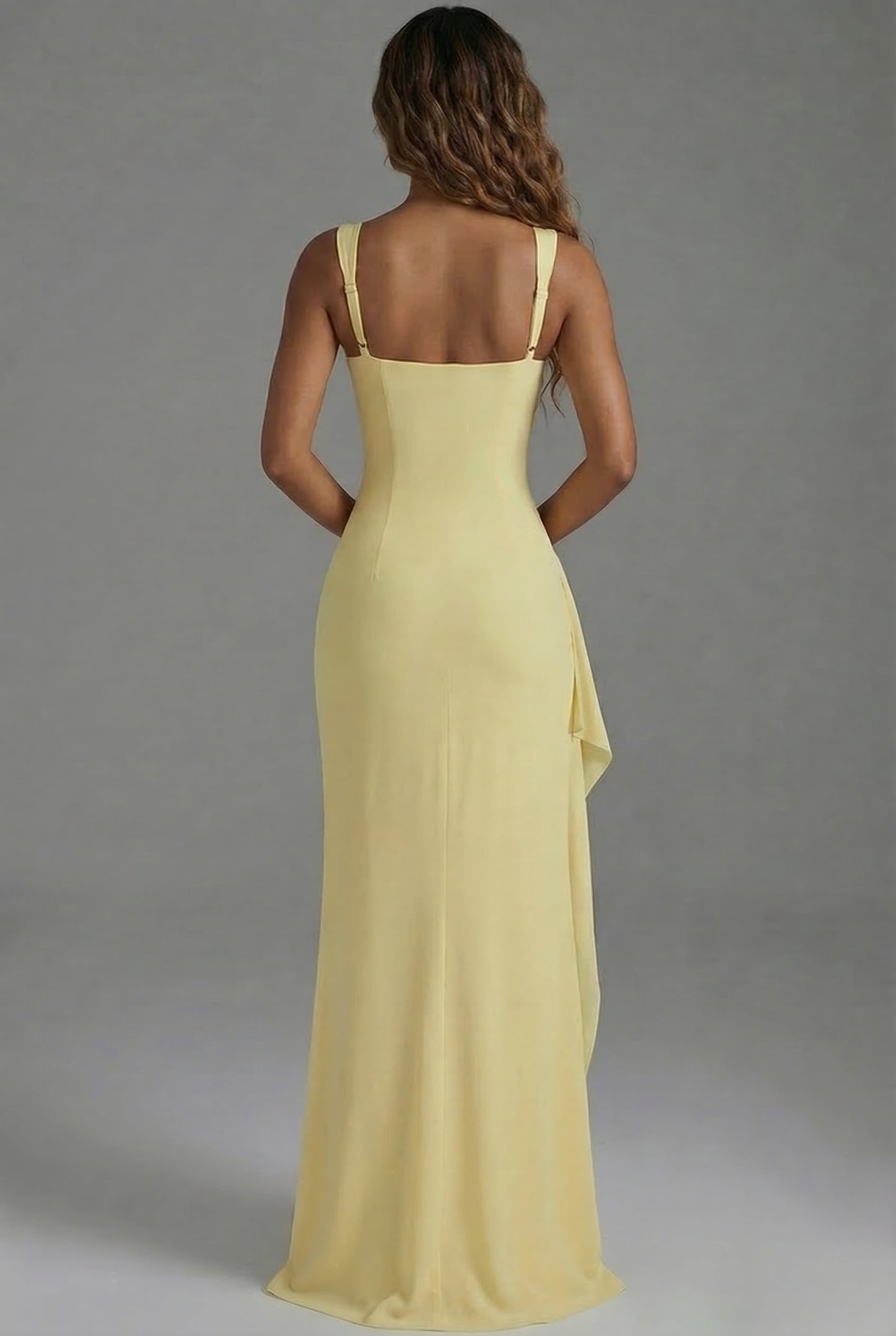 Robe maxi élégante et moulante avec fente sur la jambe