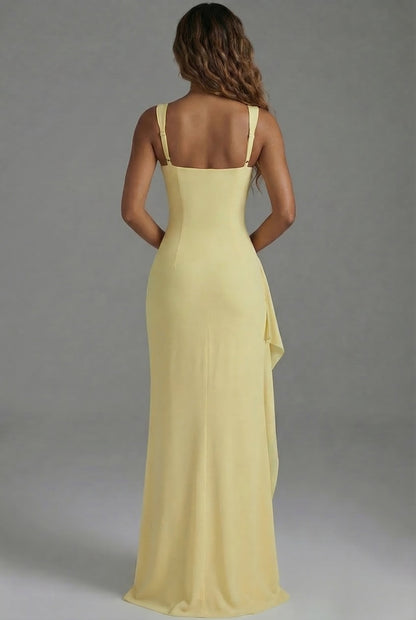 Robe maxi élégante et moulante avec fente sur la jambe