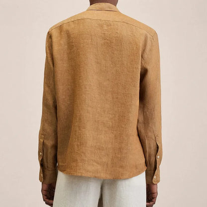 Linen Blend Shirt with Tailored Fit