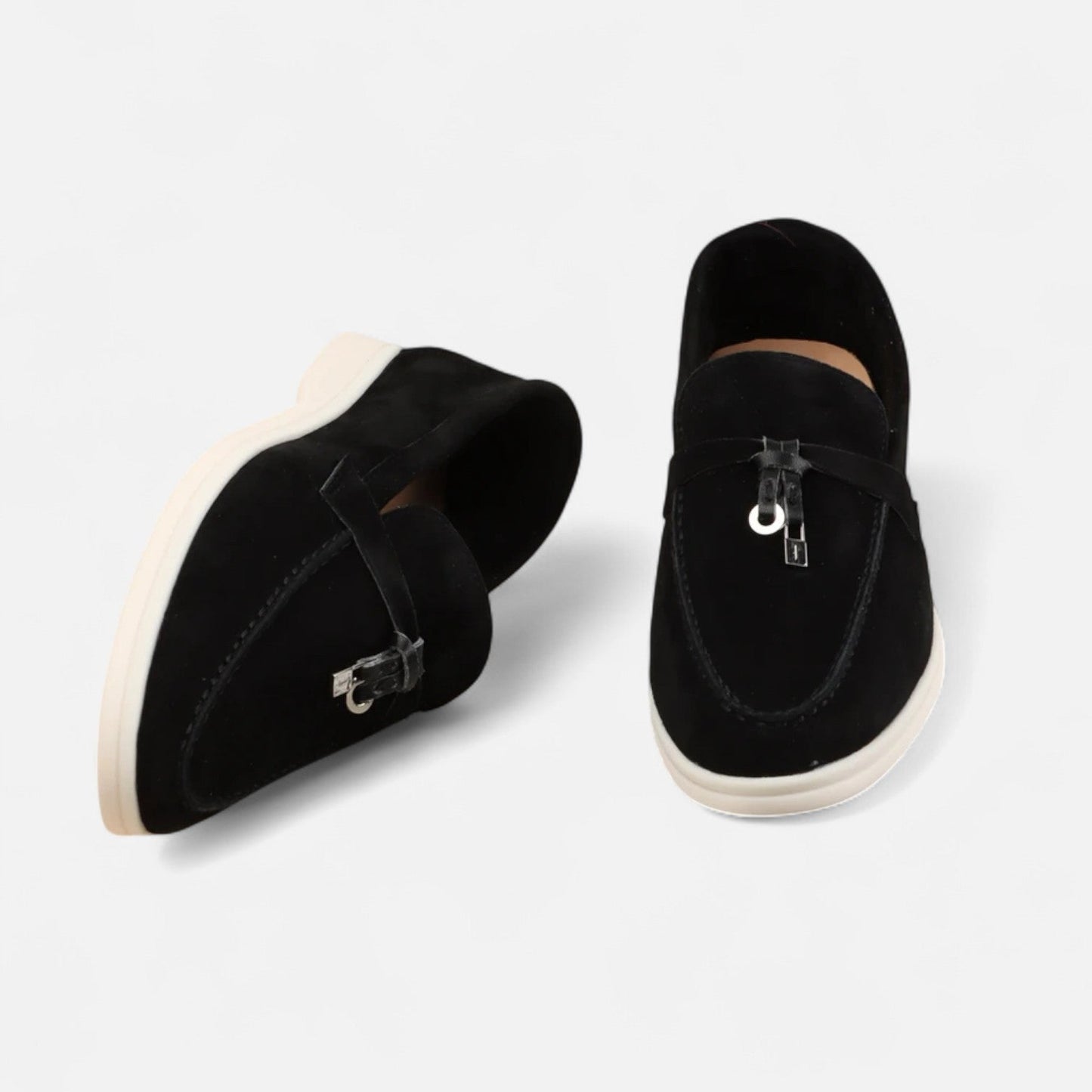 High-quality men's suede loafers – flat sole, casual elegance for winter