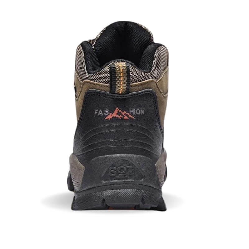 Outdoor leather boots waterproof hiking shoes green