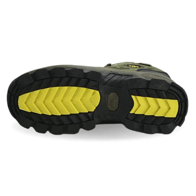 Outdoor leather boots waterproof hiking shoes green
