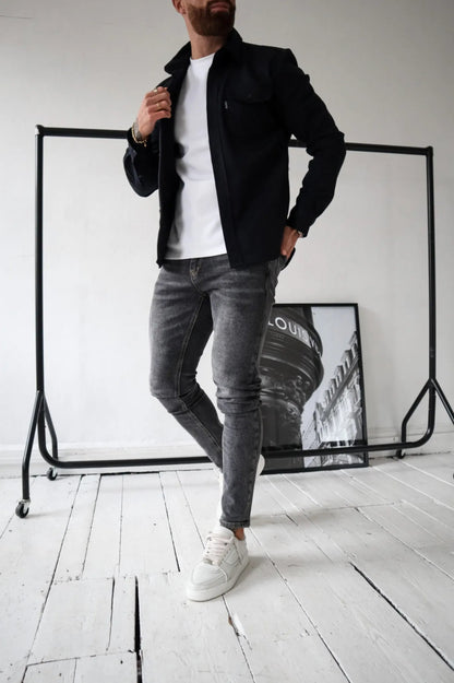 Men's Overshirt Jacket with Chest Pockets – Spring & Autumn – Casual & Lightweight