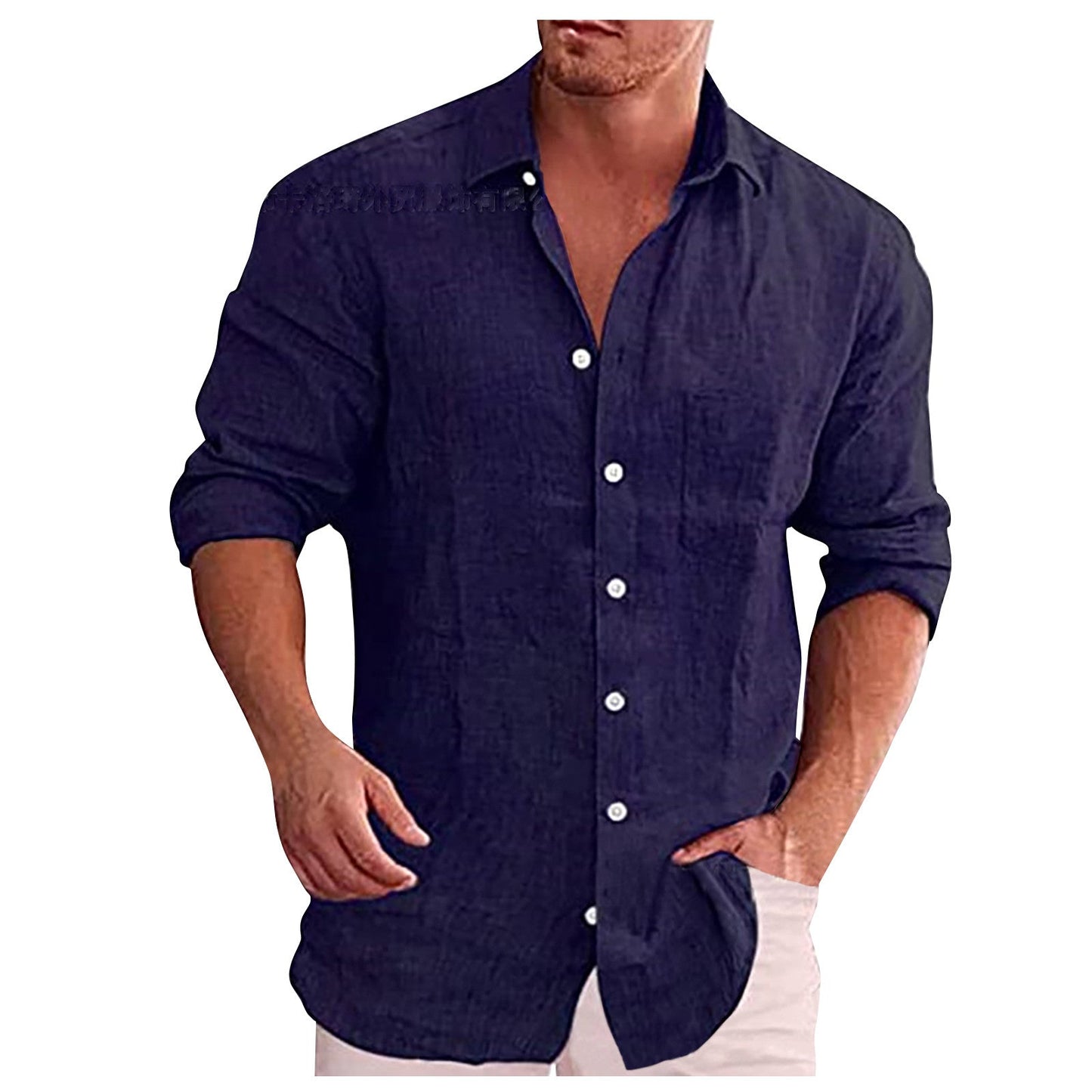 Lars | Chemise décontractée en lin pour hommes avec col classique