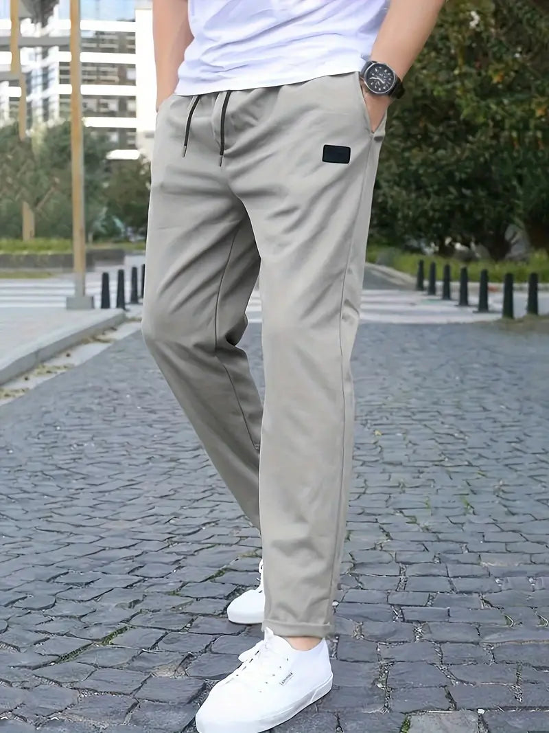 Pantalon de jogging stretch à la mode, sportif, avec cordon de serrage et taille décontractée