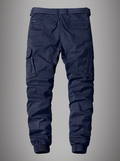 Joggers cargo Paweł pour hommes - Pantalon élégant brodé à multiples poches