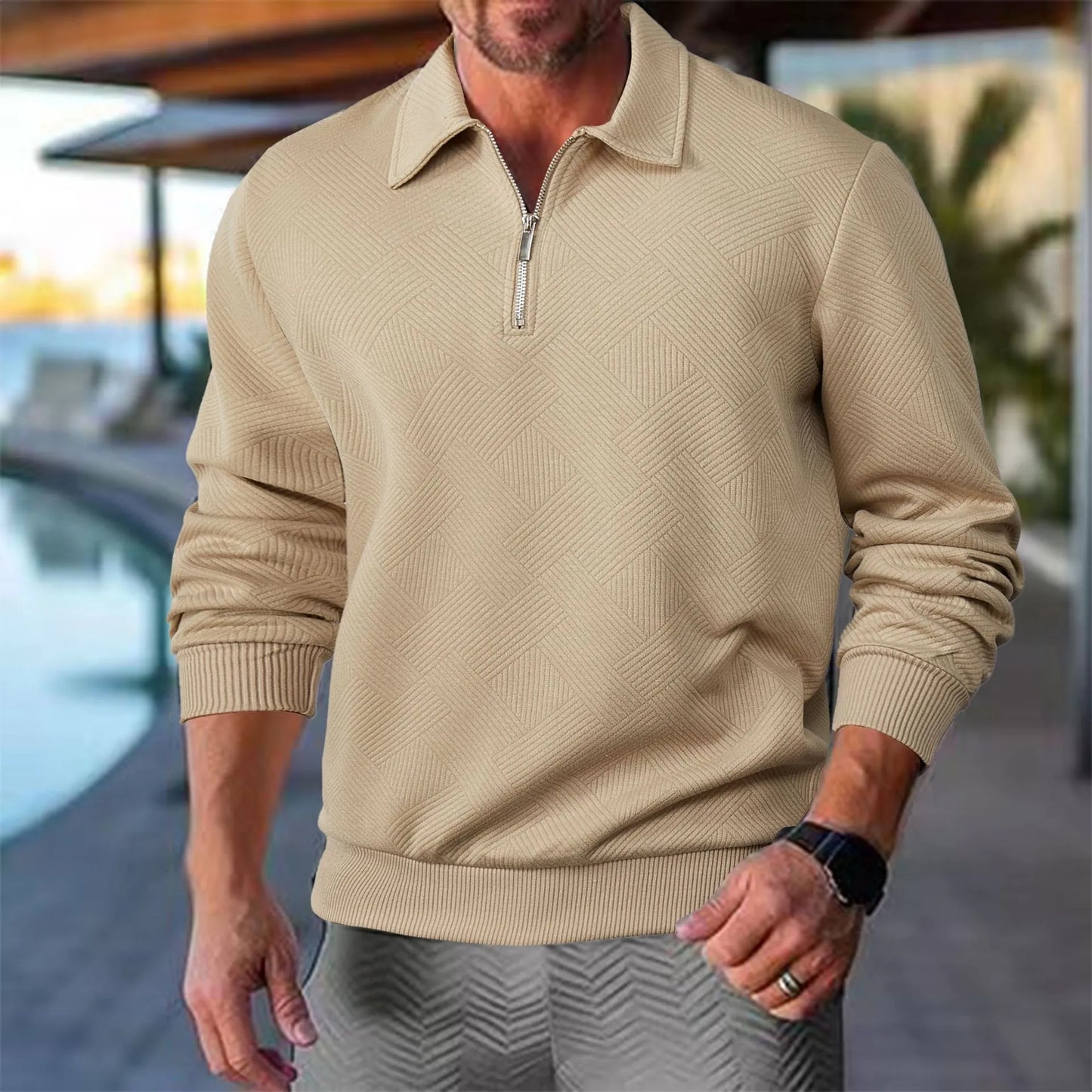 Koen | Pull premium élégant à fermeture éclair quart pour hommes