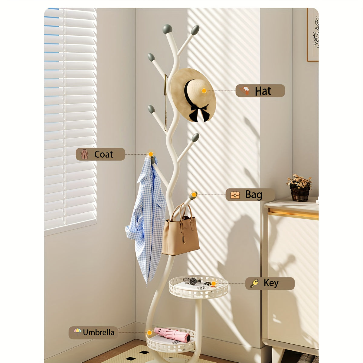 BranchLine porte-manteau sur pied - rangement intelligent et élégant