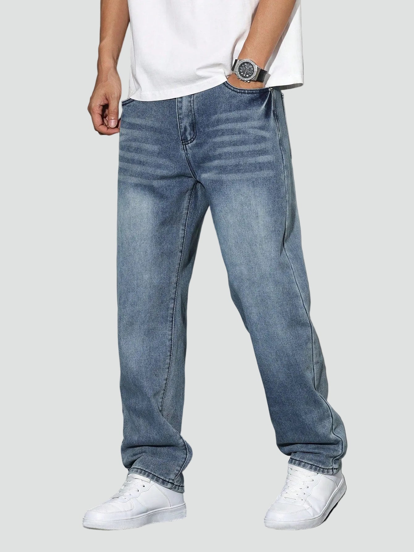Men's jeans with straight leg regular fit