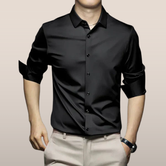 Victor - Chemise en satin à manches longues