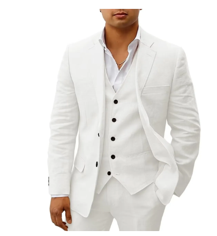 Costume trois pièces élégant pour hommes - Tenue d'été pour mariages ou fêtes