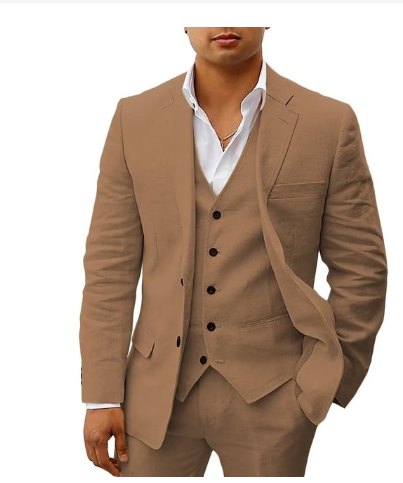 Costume trois pièces élégant pour hommes - Tenue d'été pour mariages ou fêtes