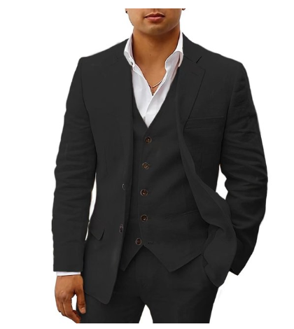 Costume trois pièces élégant pour hommes - Tenue d'été pour mariages ou fêtes