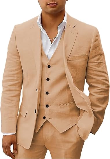 Costume trois pièces élégant pour hommes - Tenue d'été pour mariages ou fêtes