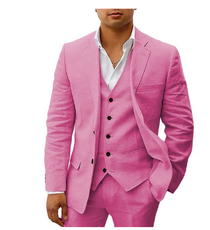 Costume trois pièces élégant pour hommes - Tenue d'été pour mariages ou fêtes