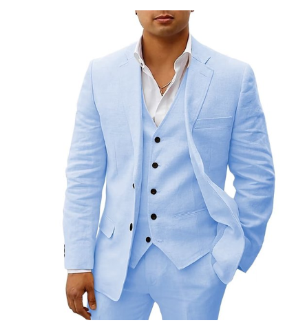 Costume trois pièces élégant pour hommes - Tenue d'été pour mariages ou fêtes