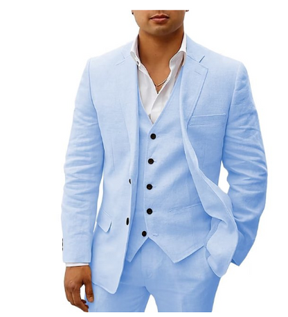 Costume trois pièces élégant pour hommes - Tenue d'été pour mariages ou fêtes