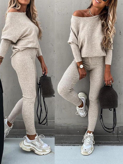 Odelia ensemble pull en maille femme et pantalon skinny | Ensemble confortable de vêtements d'intérieur deux pièces