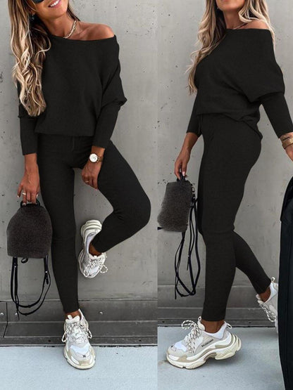 Odelia ensemble pull en maille femme et pantalon skinny | Ensemble confortable de vêtements d'intérieur deux pièces