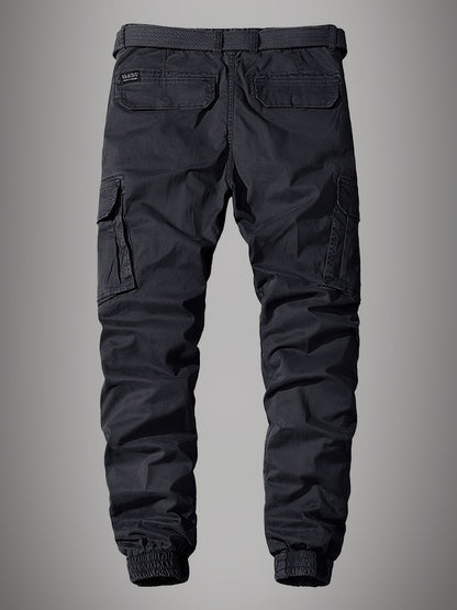 Joggers cargo Paweł pour hommes - Pantalon élégant brodé à multiples poches
