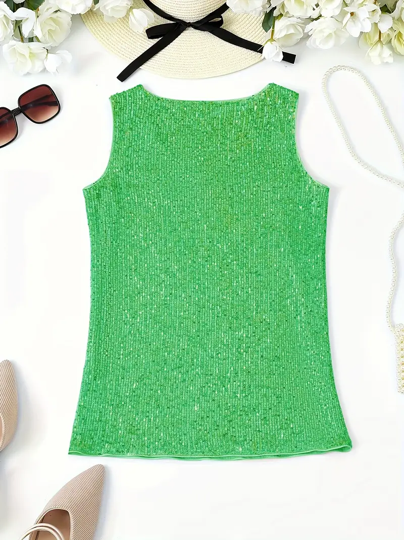Elisa – Top sans manches à sequins
