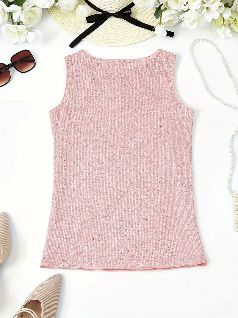 Elisa – Top sans manches à sequins