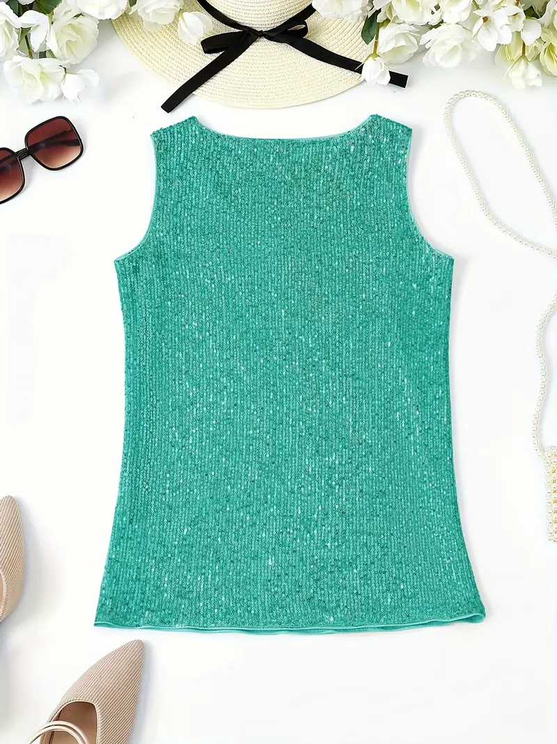 Elisa – Top sans manches à sequins