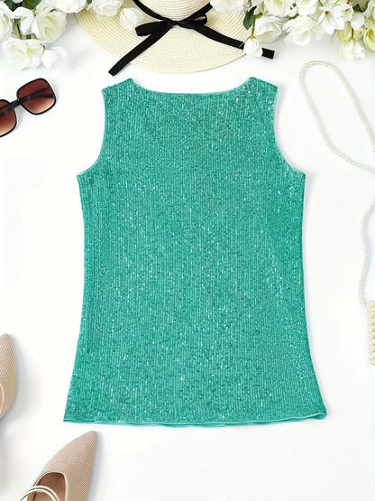 Elisa – Top sans manches à sequins