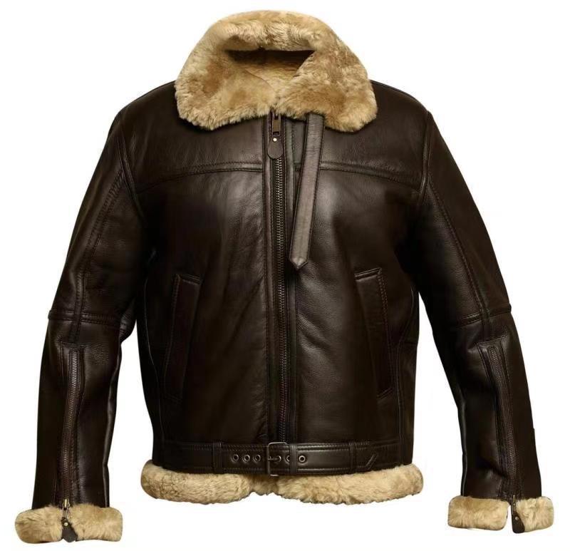 Blouson aviateur classique pour hommes avec fermeture éclair