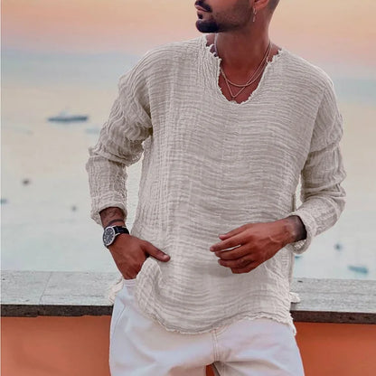 Allan - T-shirt d'été simple avec col en V