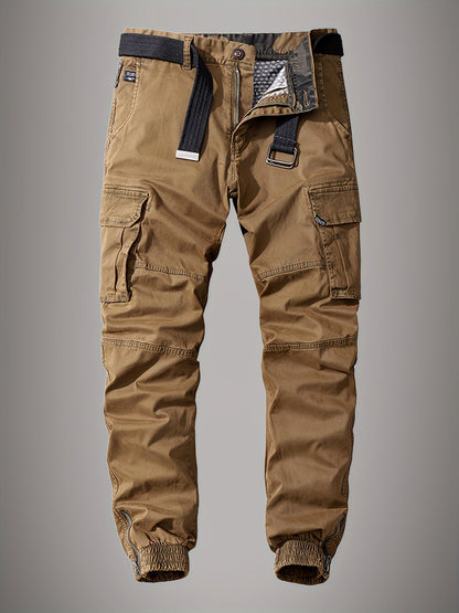Joggers cargo Paweł pour hommes - Pantalon élégant brodé à multiples poches
