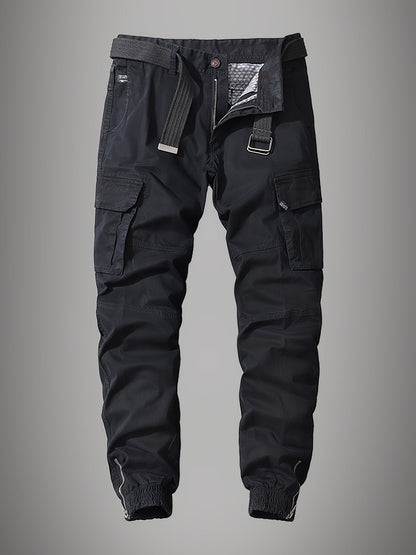 Joggers cargo Paweł pour hommes - Pantalon élégant brodé à multiples poches