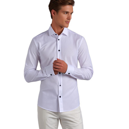 Chemise stretch homme | Chemise classique à coupe confortable