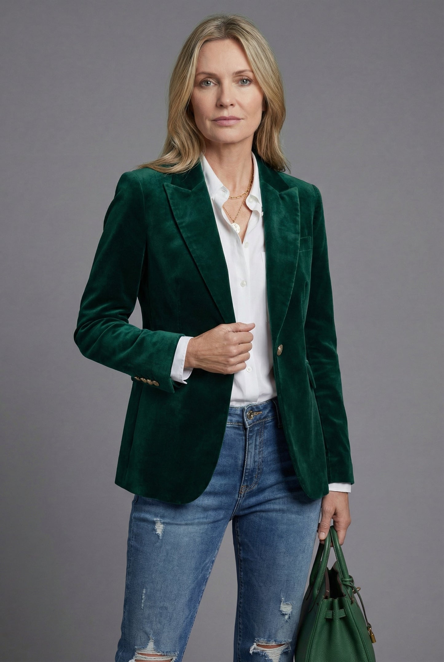 Blazer femme en velours – Veste cintrée et élégante pour occasions spéciales