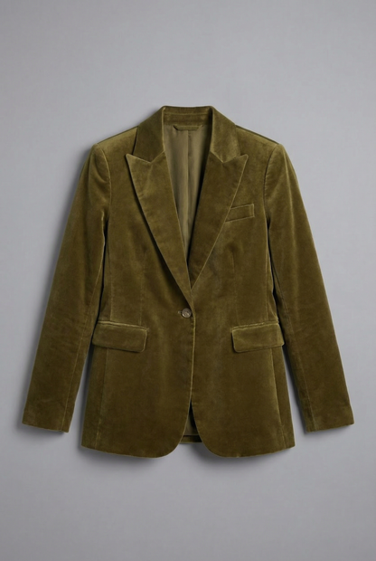 Blazer femme en velours – Veste cintrée et élégante pour occasions spéciales