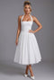 Robe midi élégante en ligne A avec col licou pour femme