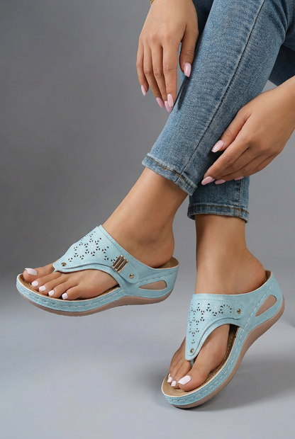 Sandales confortables pour femmes avec talon compensé et soutien de la voûte plantaire