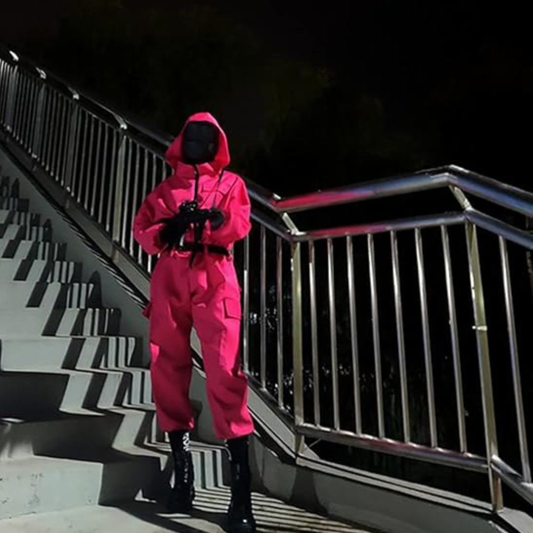 Combinaison unisexe d'Halloween à manches longues, avec fermeture éclair et capuche