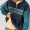 Men's Half-Zip Sweatshirt with Contrast Sleeves