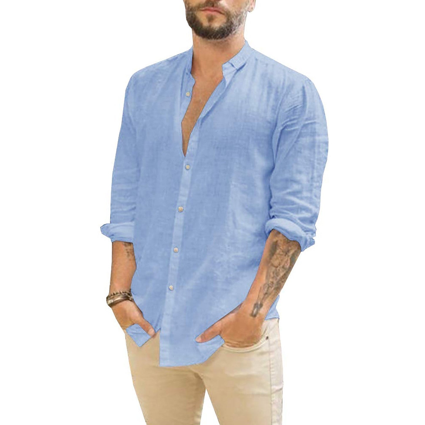 Damian | Men's Solid Linen Shirt