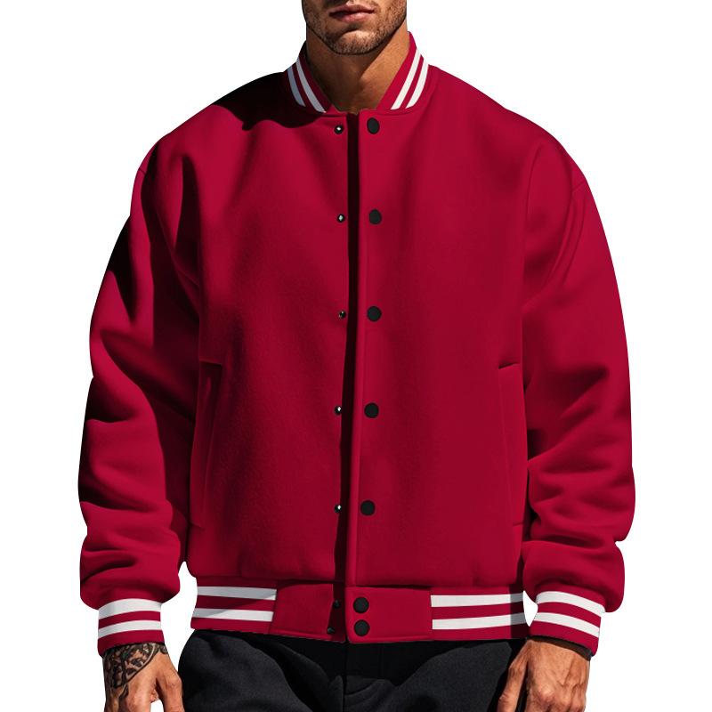 Veste de baseball décontractée pour hommes avec col montant