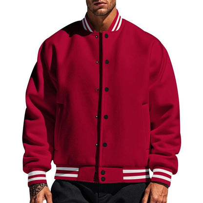 Veste de baseball décontractée pour hommes avec col montant