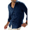 Long-sleeve men's shirt made of cotton and linen for a casual style