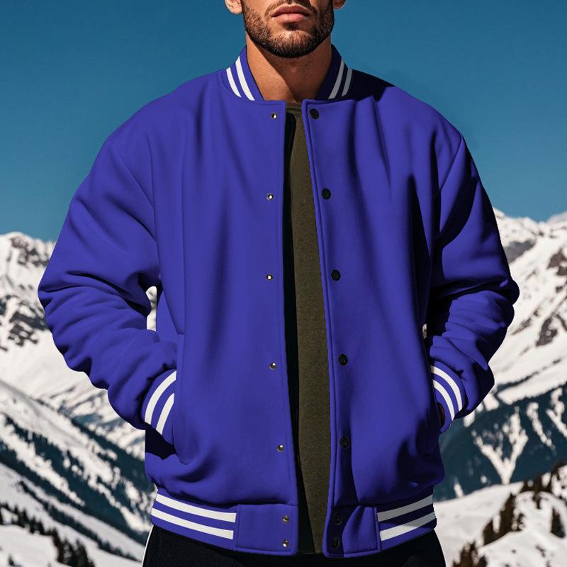 Veste de baseball décontractée pour hommes avec col montant
