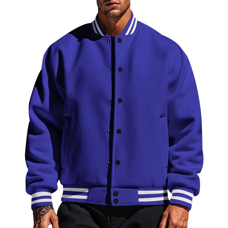 Veste de baseball décontractée pour hommes avec col montant